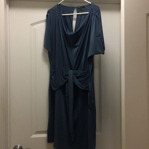 BCBG Max Azria blue drape dress XL